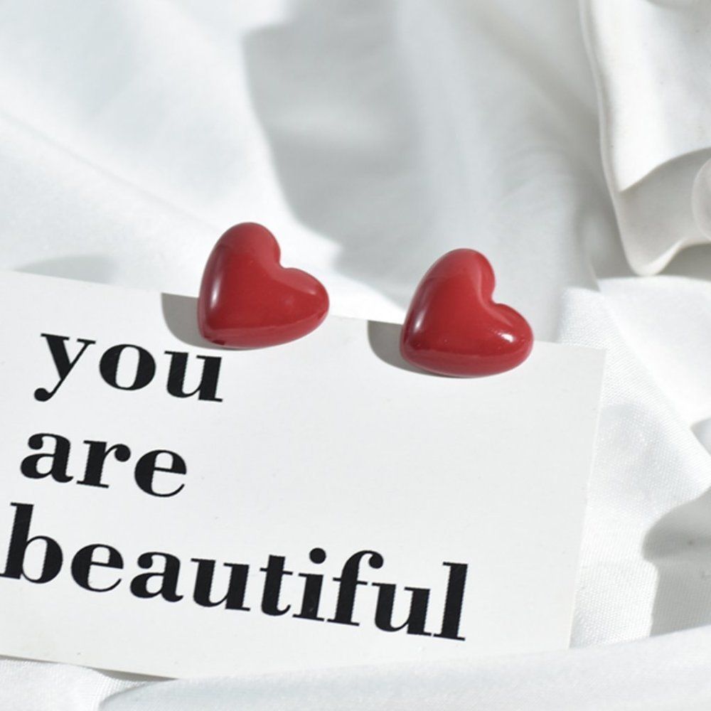 Love Actually Heart Shaped Acrylic Earrings